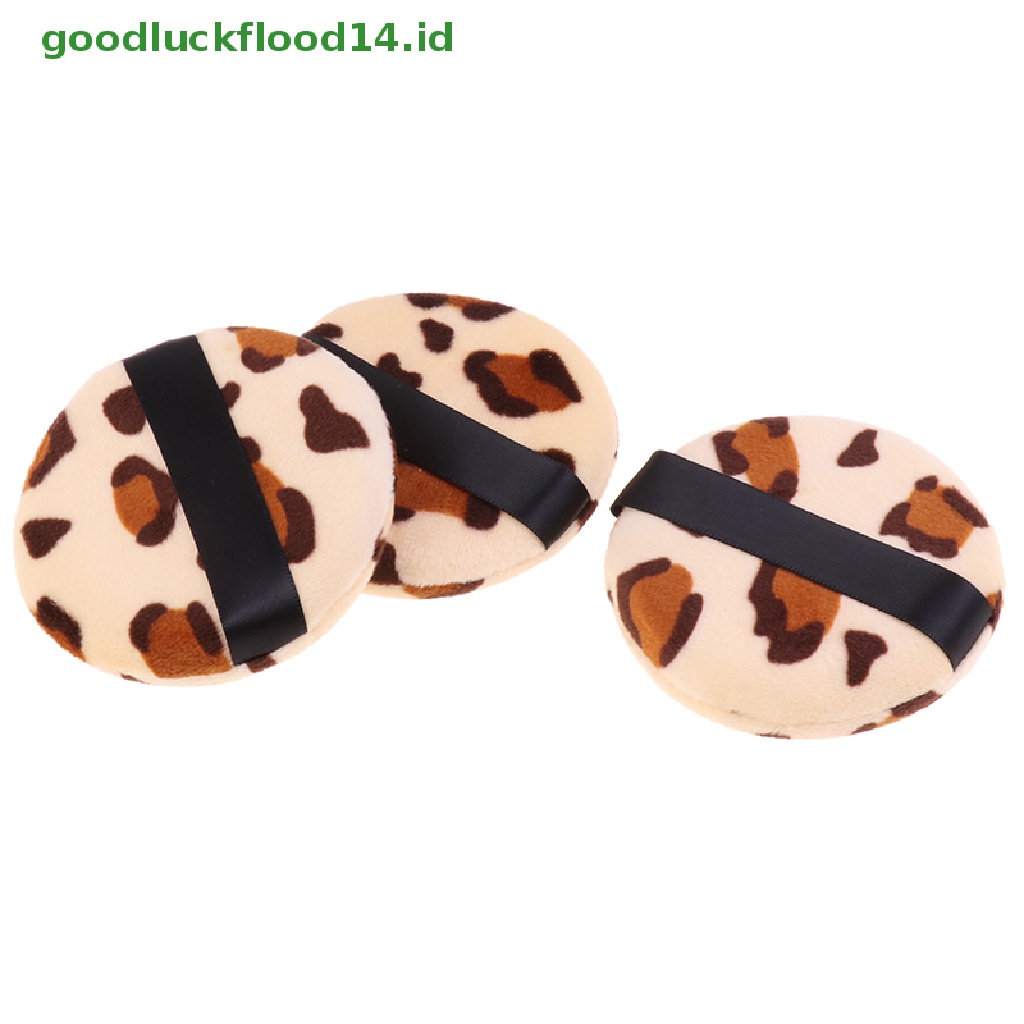 (GOOGFOUR) Spons Puff Bedak Tabur Motif Leopard Untuk Makeup