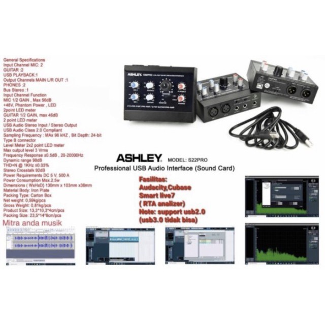 soundcard ashley s22pro professional