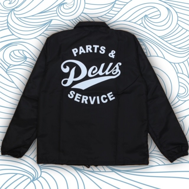 WINDBREAKER COACH JAKET DEUS EX MACHINA PARTS & SERVICE BLACK AUTHENTIC ORIGINAL