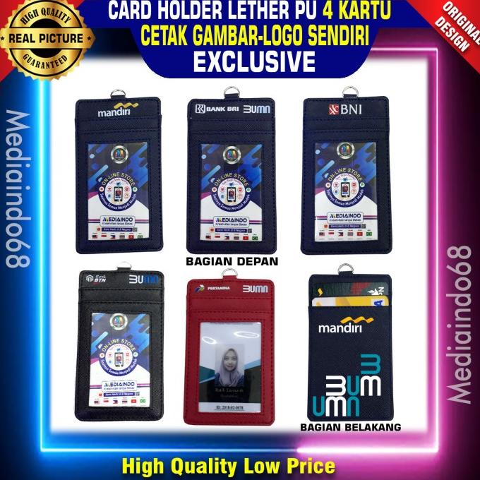 

best produk] ID Card Holder PU Leather Custom Logo Sendiri (Bisa Satuan -1 hari)