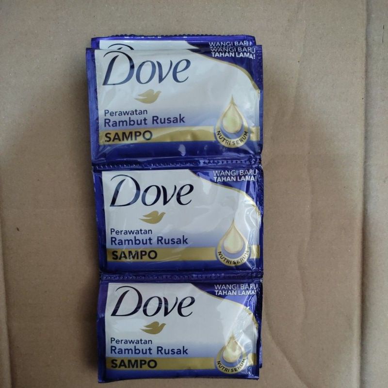 Shampoo Dove 1 renceng isi 12 Sachet.