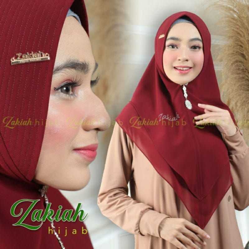 Jilbab Khimar Instan Simpel Midi Lancip Ori Zakiah