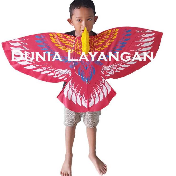 hiy LAYANGAN KAIN PARASUT BURUNG GARUDA BESAR LAYANGAN BURUNG ELANG 95 CM ❦ 87