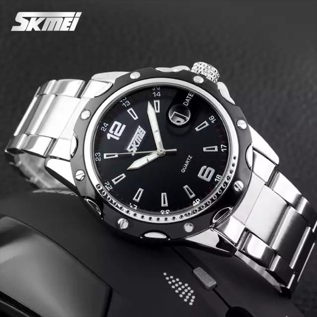 Jam Tangan Pria / SKMEI 0992S / Stainless Steel / Jam Tangan Analog Date / SKMEI Original