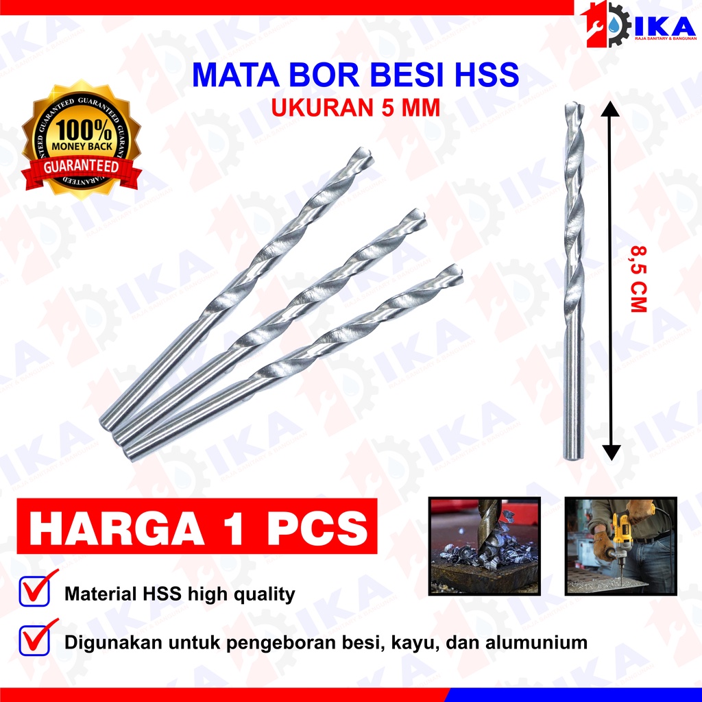 Mata Bor Besi Hss 2,5 4,5 5 6 mm Bagus Murah Kuat