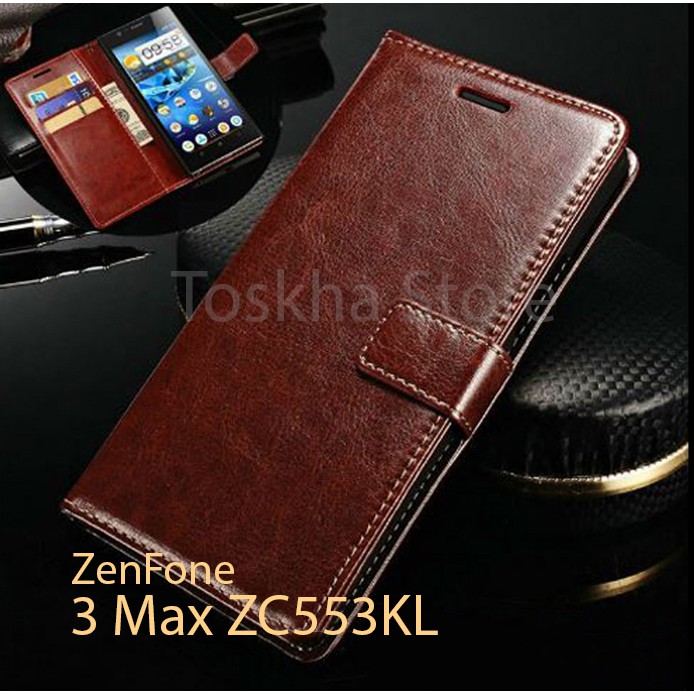 Wallet Case Asus Zenfone 3 Max ZC553KL Leather Case