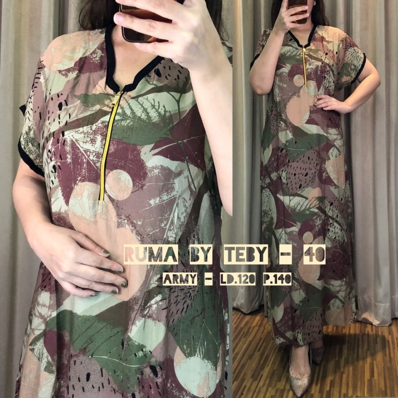 Daster Arab TEBY RUMA Series Dress Rayon Super Originanal Best Seller-Army Code 40