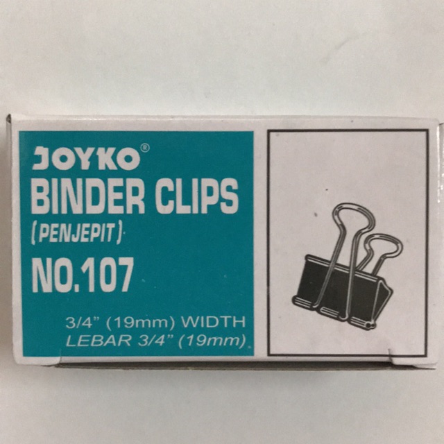 

BINDER CLIPS PENJEPIT JOYKO/V-TEC 107 KERTAS 1 lusin