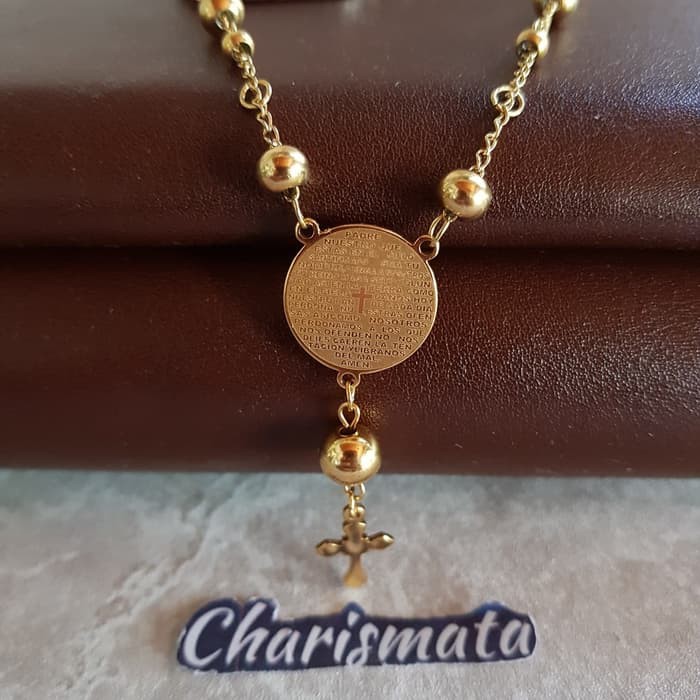 GELANG TANGAN TITANIUM ROSARIO DOA BAPA KAMI