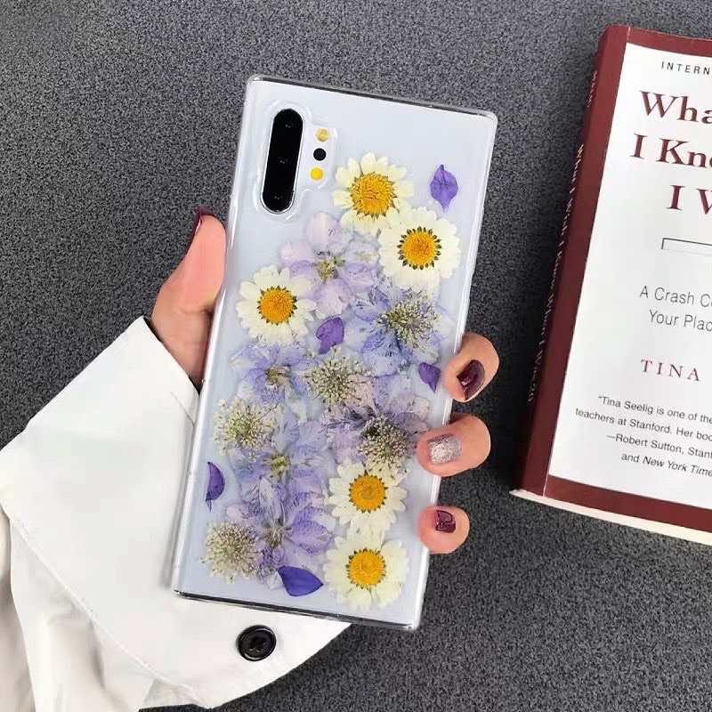 Dried Flower Case Iphone 11 12 Pro Max Vivo V21 Y20s Y12s Y51A X60 V20 V19 V17 Samsung A32 A52 A72