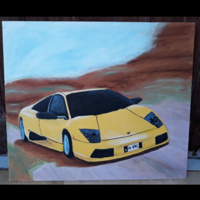 

Lukisan Mobil SuperCar, Cat Minyak diatas Kanvas uk 70 x 60 cm