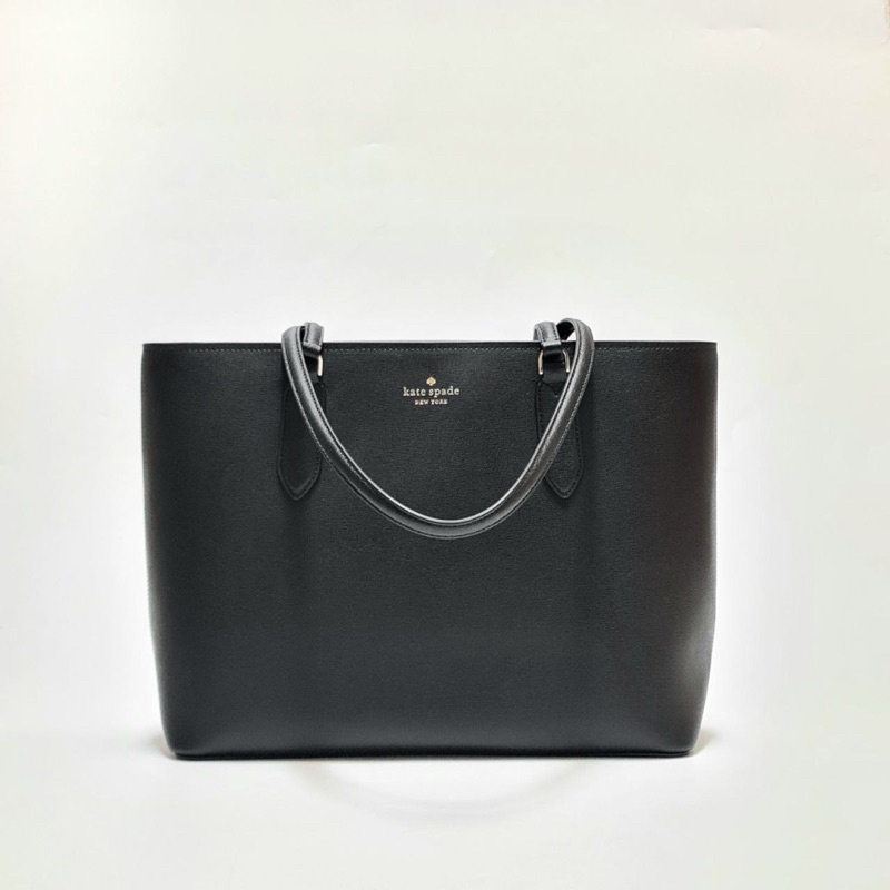 KS REFINED GRAIN L TOTE BLACK 33/40x27x13
