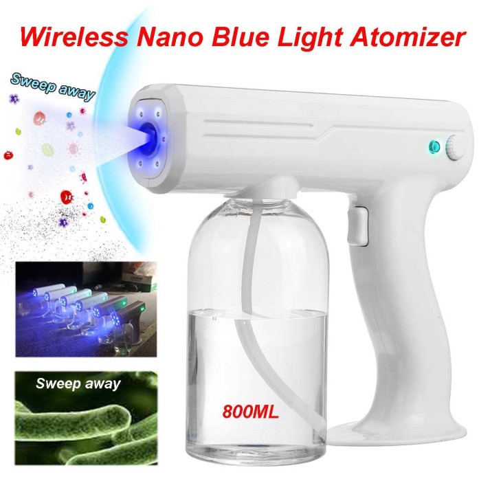 Blue Nano Light Disinfection Spray Gun 800ml - Mesin Semprot Portable Ionizer - Cocok untuk Disinfektan