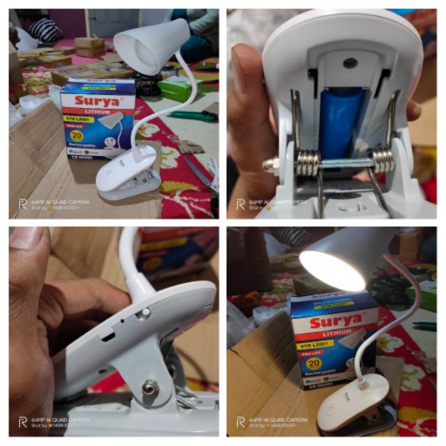 lampu belajar lampu baca led jepit surya L2001 charger touch sensor dimmer