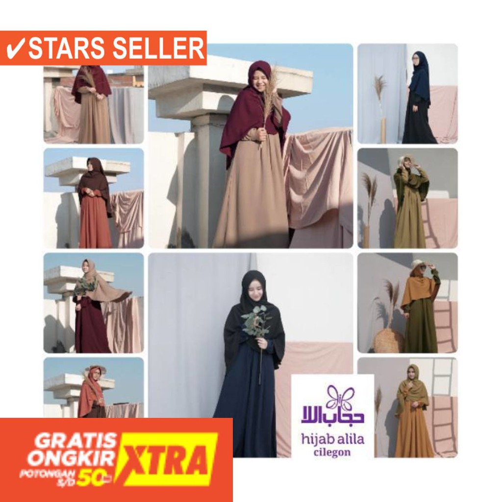 BUSANA MUSLIM PEREMPUAN FASHIONABLE CEWEK CANTIK / GAMIS AYUMI hijab alila dress syari polos busui