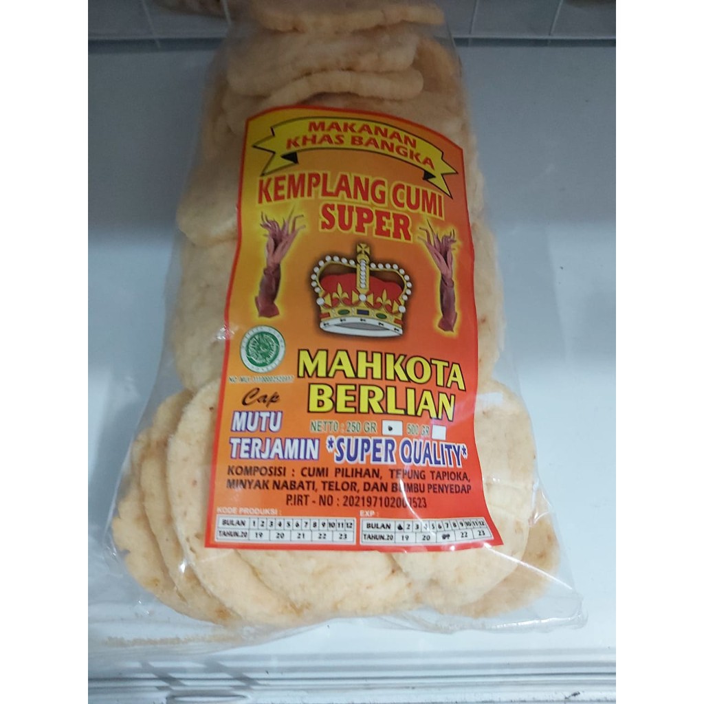 

Kemplang Bangka Cumi Super Cap Mahkota Berlian / Kerupuk Bangka