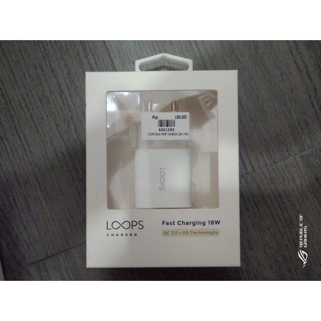 LOOPS DUAL PORT CHARGER 18W - FAST CHARGING - 100% ORI