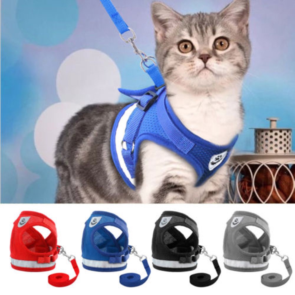 Jual Harness Anjing / Kucing Adjustable dengan Tali Tuntun untuk Jalan