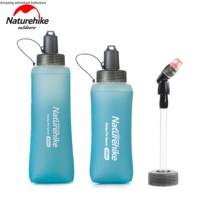 BOTOL MINUM LIPAT SILIKON PENDAKI GUNUNG BOTOL OLAHRAGA LARI TUMBLER NATUREHIKE NH17S028-B
