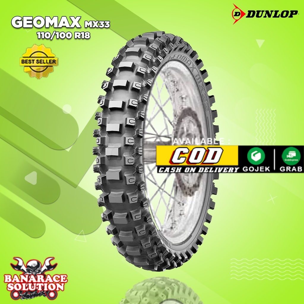 Ban Motor TRAIL // DUNLOP GEOMAX MX33 110/100 Ring 18 NON TUBELESS