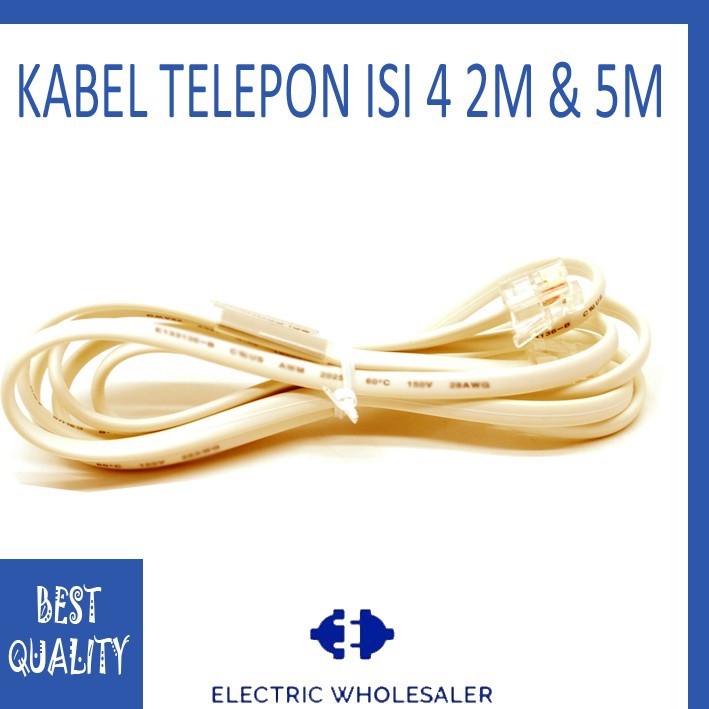 KABEL TELEPON ISI 4 2M &amp; 5M