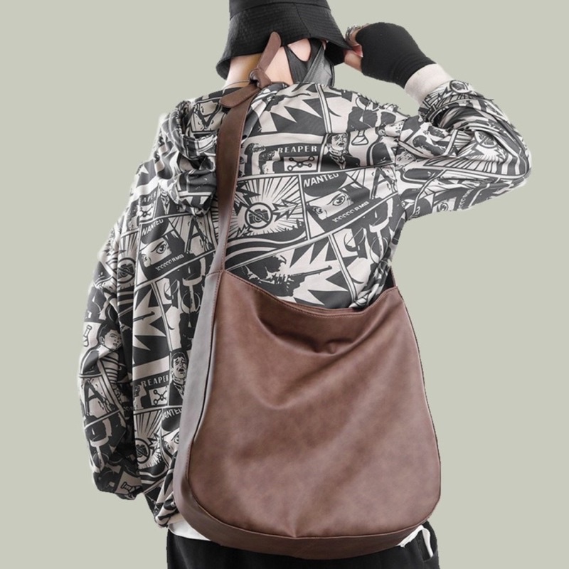 Tas Selempang Kulit / Tote Bag Kulit Pria Import Quality