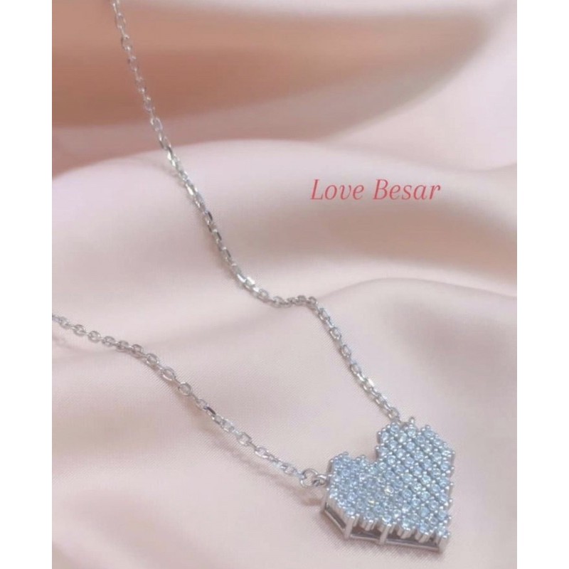 Kalung Perak Kekinian 925 Asli liontin Love Besar