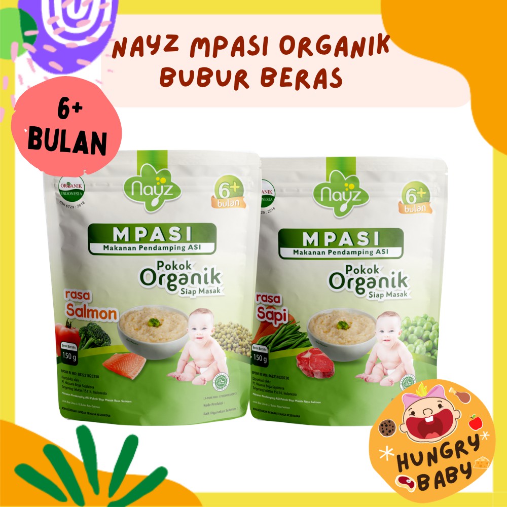 Nayz MPASI Bubur Beras Organik 150 gram / Homemade Bubur Beras Tim Bayi 150 g / MPASI Bayi 6 bulan+