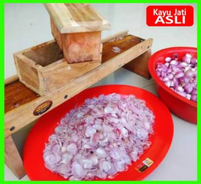 BIG SALE UK JUMBO PENGIRIS SERBAGUNA / PEMOTONG KENTANG PENGIRIS KENTANG PEMOTONG BAWANG KAYU JATI