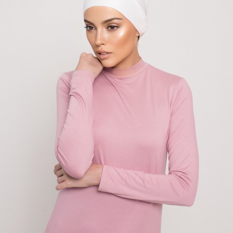 Manset Kaos Atasan Lengan Panjang Turtleneck JADECLOVER 713