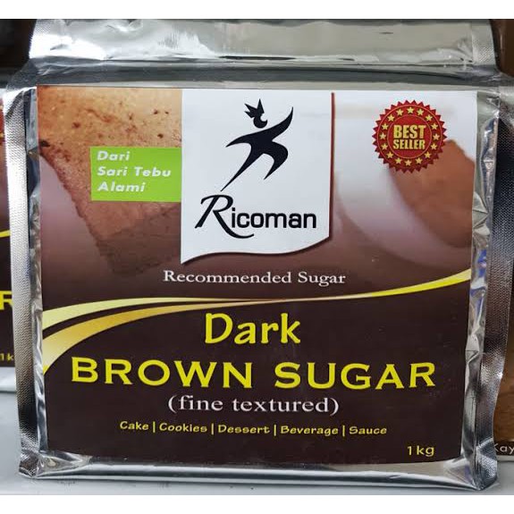 Gula Cokelat - Ricoman Dark Brown Sugar 1kg