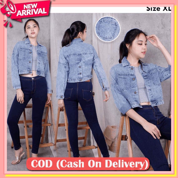 Jacket Jeans Gracia Wanita Denim Jaket Lepis Oversize Jins Jaket Klasik Kekinian Cewe Cewek Jaket Mu