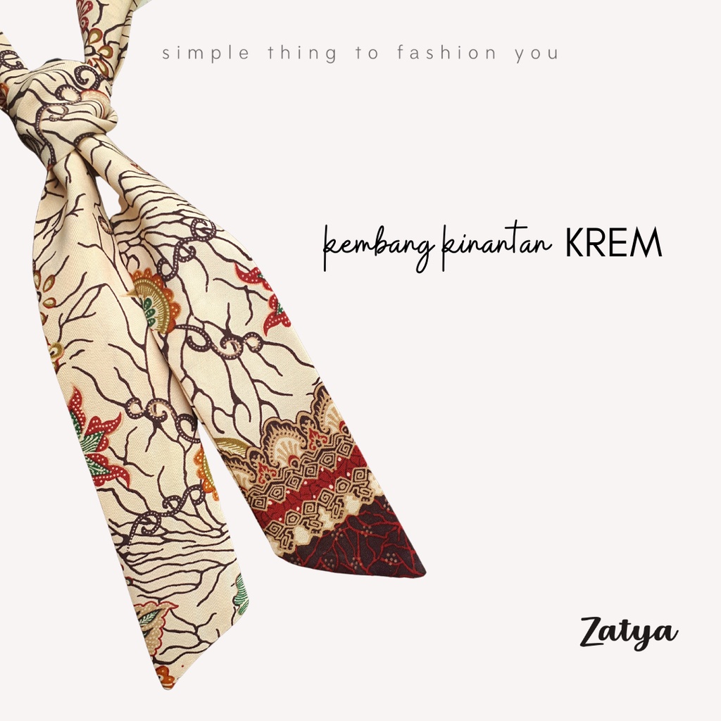 Twilly Batik Scarf by Zatya-Kinantan Krem