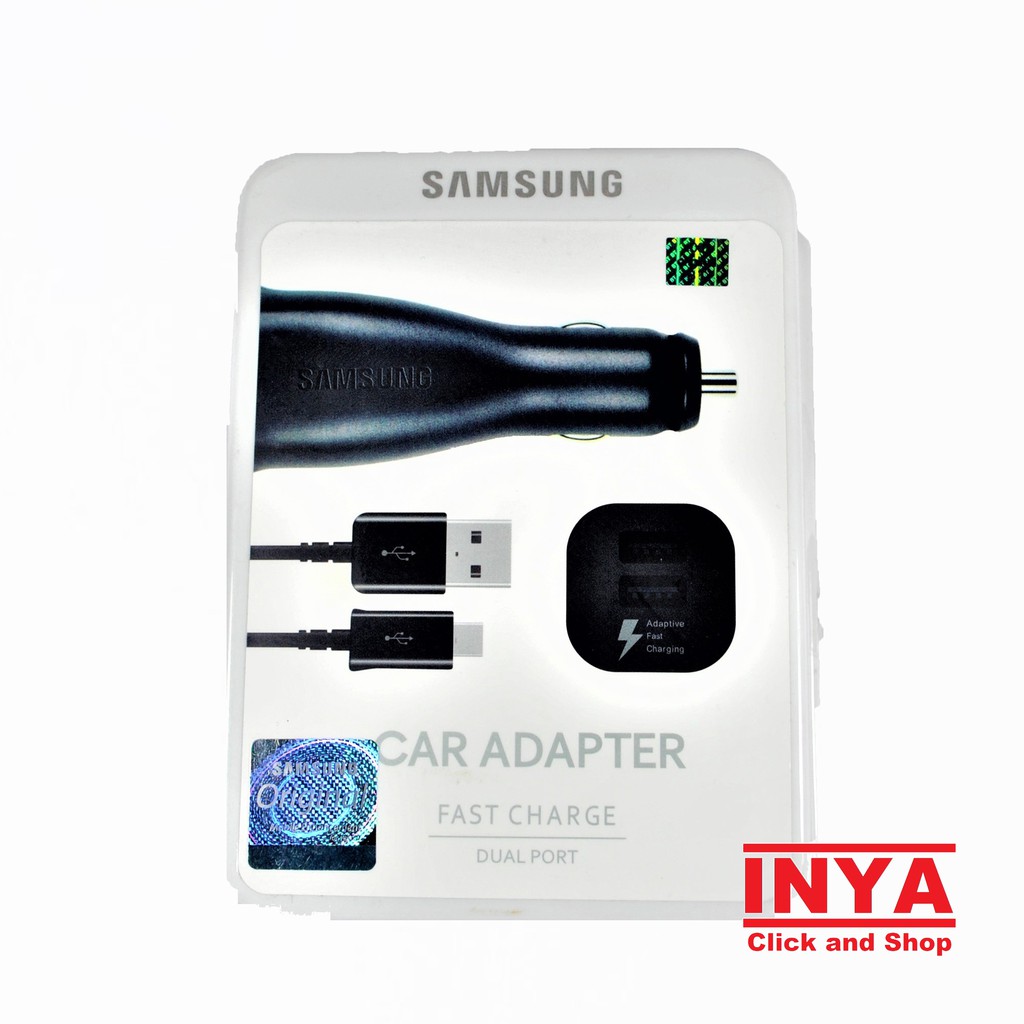 SAMSUNG CAR ADAPTER FAST CHARGE DUAL PORT ORIGINAL - CHARGER MOBIL