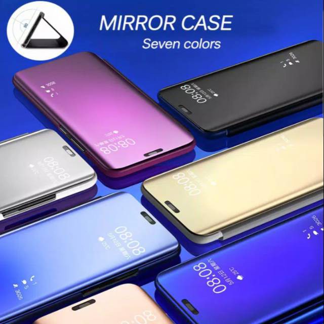 Vivo Y50 VivoY50 Flip Clear View Standing Smart Mirror Cover Case Casing