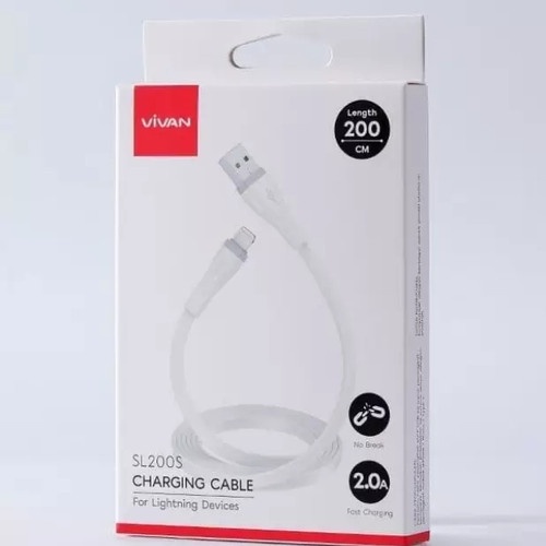 Vivan SL200S 2m Kabel Data Cable iPhone Lightning Fast Charging 2A