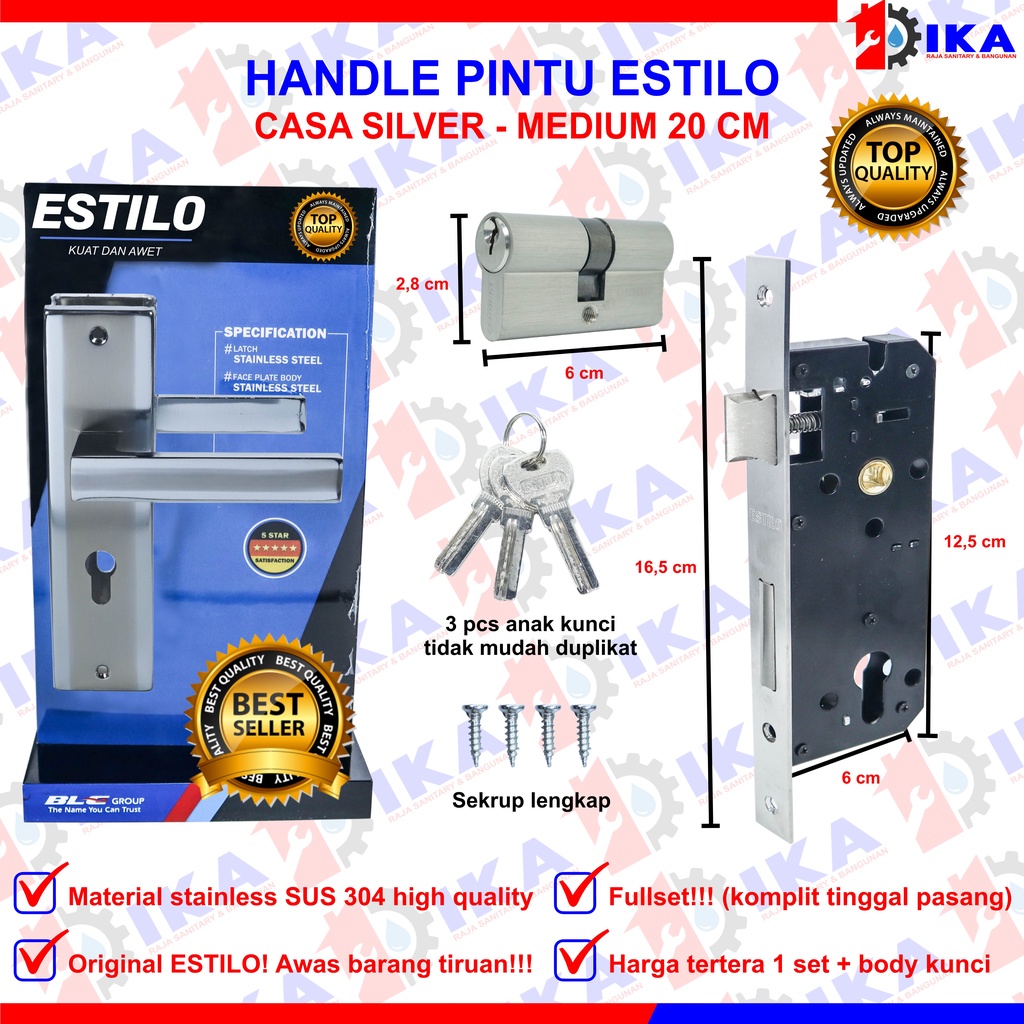 1 Set Kunci Pintu Tanggung Estilo | Handle Tanggung Estilo | bellucci