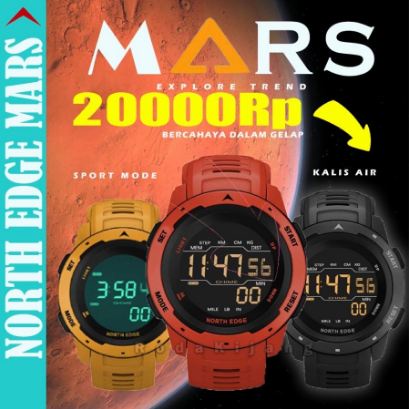NORTH EDGE MARS Original Sport Watch WATERPROOF 50M Outdoor Smartwatch Jam / INSTANT / SAME DAY