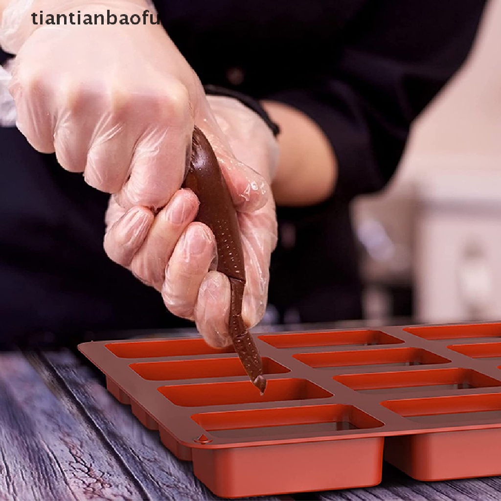 [tiantianbaofu] 12rongga Loyang Brownies Mini Anti Lengket Loyang Roti Silicone Mini Loaf baking pan