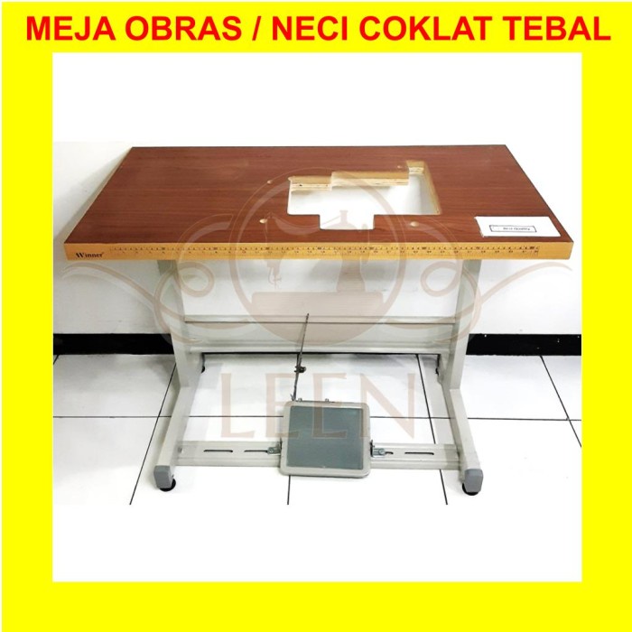 Meja Obras / Neci TEBAL Coklat Mesin Jahit Industri Benang 3 4 5 LEEN