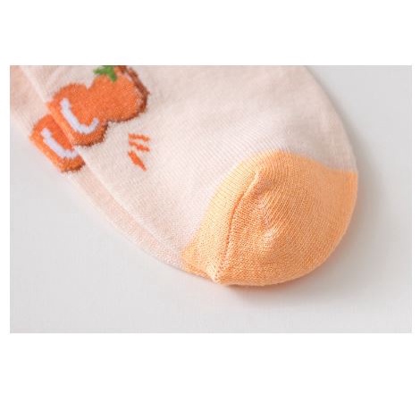 RSB KK204 Kaos Kaki Wanita Motif Buah Strawberry Orange Kaos Kaki Pendek Fashion Korean