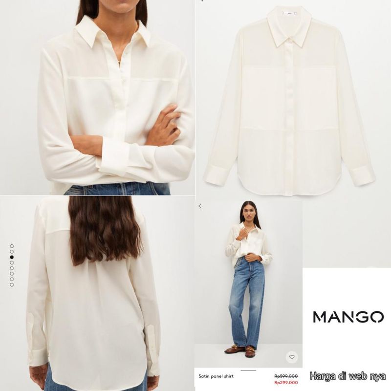 manggo satin panel blouse