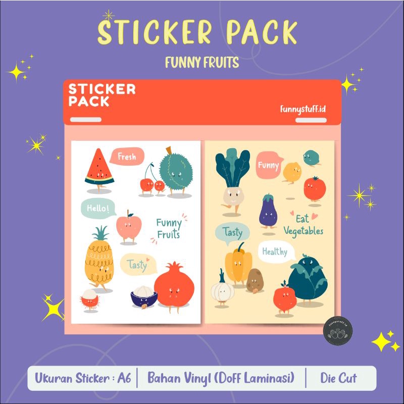 

AESTHETIC STIKER/WATERPROOF/FUNNY FRUITS || STIKER SCRAPBOOK/PHONE CASE/LABEL DLL