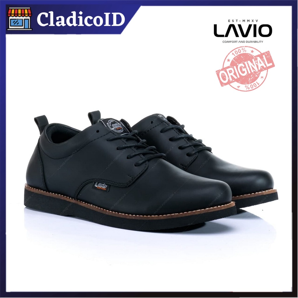 Sepatu Formal Kerja Kantoran Pria Kualitas Premium Lavio Arthur Original Pantofel Cowo Warna HItam Coklat dan Tan Keren