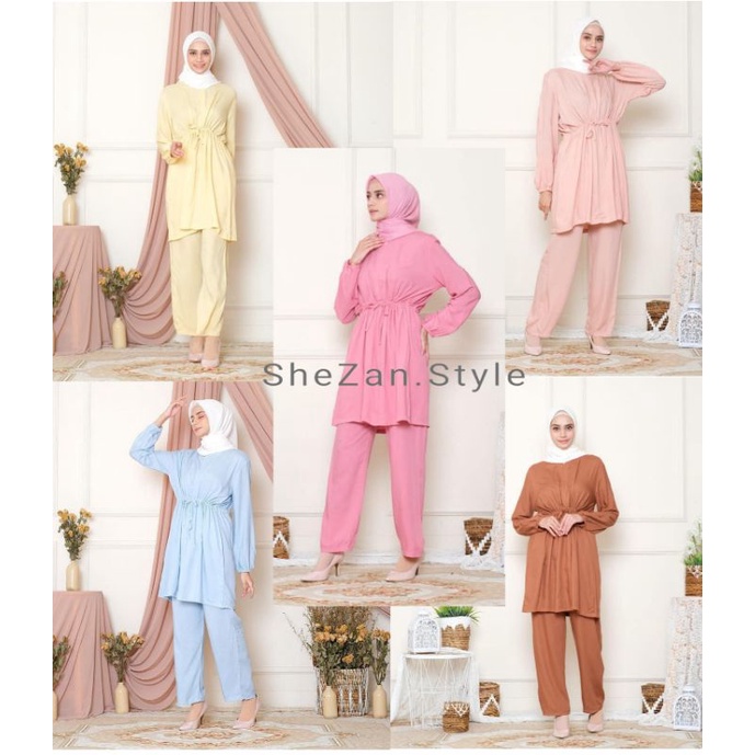 ONE SET RAYON / ONE SET PAJAMAS  POLOS /  SETELAN WANITA KEKINIAN / STELAN WANITA