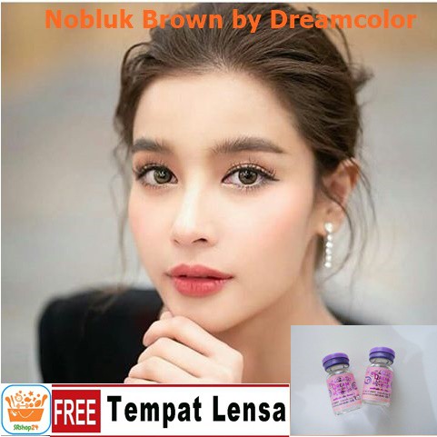 SOFTLENS NOBLUK BY DREAM COLOR COLOUR SOFLEN 14.5mm KEMASAN BOTOL - 1 PASANG GRATIS TEMPAT SOFLENS