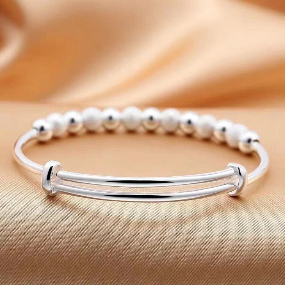 Gelang Manik-Manik Lapis Silver Gaya Kasual Untuk Wanita