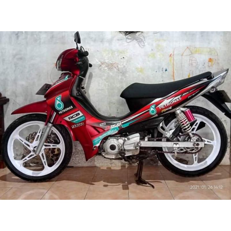 Striping Sticker DECAL VARIASI Yamaha Jupiter Z burhan Lama motif PETRONAS RACING