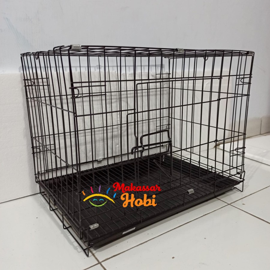 Kandang Besi Lipat 500A Pet Cage Hewan Kucing Anjing Hamster Dog 50cm