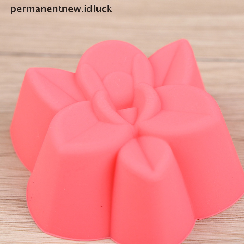 6 Pcs / Set Cetakan Kue Bentuk Segitiga Warna Ungu Emas Bahan Silikon Untuk Dekorasi